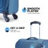 American Tourister Flamen Spinner Soft Luggage 55 Cm Polyester Soft Shell 4 Wheels Wheels Suitcase (Blue)