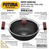Hawkins Futura 2.5 Litre Deep Kadhai, Nonstick Kadai with Glass Lid, Flat Bottom Induction Kadhai, Deep Fry Pan, Black (INDK25G)