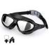 Cable World® Big Frame Competition Swim Goggles with Free Protective Case Pro Anti fog Protection Clear Anti-UV Swimming Goggles with Adjustable Strap, Free Ear Plugs and Nose Cap