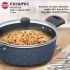 Hawkins Ceramic Nonstick Cook n Serve Bowl with Glass Lid, 3 Litre, Induction Pot, Granite Casserole (ICCB30G)