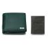 URBAN FOREST Zeus Vintage Green Leather Wallet & Green Card Holder Set for Men