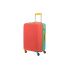 American Tourister Polypropylene (PP) Amt Splash Sp66Cm Coral/Teal Multi Color Carry-On Luggage Hard Shell 4 Spinner Wheel Luggage with Tie Down Strap & Complete Lining, H-66 Centimeters