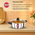 Hawkins 2 Litre Cook n Serve Casserole, Stainless Steel Saucepan with Glass Lid, Induction Pan, Sauce Pan for Cooking and Serving, Black (SSCB20G)