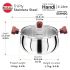Hawkins 4 Litre Cook n Serve Handi, Triply Stainless Steel Handi with Glass Lid, Induction Sauce Pan, Biryani Handi, Saucepan, Silver (SSH40G)