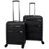 URBAN FOREST Phoenix Black Polypropylene Hard-Sided 55cm Carry-on and 78cm Check-in Trolley Luggage Set
