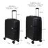 URBAN FOREST Phoenix Black Polypropylene Hard-Sided 55cm Carry-on and 78cm Check-in Trolley Luggage Set