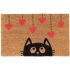 Onlymat Natural Coir Doormat with Cat Print, Floor Rug, Long Lasting, Anti-Slip PVC Back for Indoor, Outdoor, Patio, Home and Office - Large and Thick Entryway Rug, Brown (75 x 45 x 1.5cm)