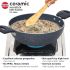Hawkins Ceramic Nonstick 2.5 Litre Deep Kadhai, Induction Deep Fry Pan with Glass Lid, Granite Kadai (ICK25G)