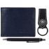 URBAN FOREST James Leather Wallet Combo for Men - Classic Blue Men's Leather Wallet, Keyring & Pen Combo Gift Set for Men