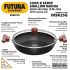 Hawkins Futura 2.5 Litre Shallow Kadhai, Nonstick Kadai with Glass Lid, Flat Bottom Induction Kadhai, Deep Fry Pan, Black (INSK25G)