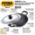 Hawkins Futura Nonstick Deep-Fry Pan (Kadhai, Round Bottom) with Stainless Steel Lid, Capacity 4 Litre, Diameter 30 cm, Thickness 3.25 mm, Black (NK40S)