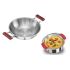 Hawkins Tri-Ply Stainless Steel Kadhai (Deep-Fry Pan) and Patila/Cook-n-Serve Combo (2, 4 L Deep Kadai with Lid + 2 L Patila)