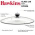 Hawkins 26 cm Glass Lid, Toughened Glass Lid with Stainless Steel Rim, Pan Lid, Transparent (LID26G)