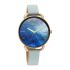 Titan Purple Secluded Quartz Analog Blue Dial with Light Blue Colour Leather Strap Watch for Women