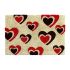 Onlymat Love Printed Coir Doormat with Non-Slip PVC Backing for Outdoor and Indoors - Durable, Large, Waterproof, and Thick - Heart Print, Multicolored Rug (60x40cm)
