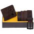 URBAN FOREST Luke Vintage Brown Leather Wallet & Brown Casual Leather Belt Combo Gift set for Men - Packed in Premium Wooden Box for Gifting