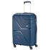 American Tourister Upland Spinner 55 Cms Polypropylene Hardsided Small Cabin Luggage|Speed_Wheel 8 Wheel Suitcase|Trolley Bag, Marine Blue, 24 Centimeters