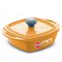 Hawkins Aluminium 0.75 liter Mini Casserole With Lid, Square Series Die-Cast Pan For Cooking, Reheating, Serving And Storing, Yellow (Mcsy75)