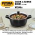 Hawkins Futura 4 Litre Cook N Serve Bowl, Non Stick Saucepan With Glass Lid, Sauce Pan For Cooking And Serving, Black (Ncb40G), 4 Liter