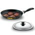 Hawkins Futura 24 cm Frying Pan, Non Stick Fry Pan with Stainless Steel Lid, Black (NF24S)