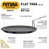 Hawkins Futura 30 cm Flat Tava, Non Stick Tawa with Stainless Steel Handle, Tawa with Rim, Pancake Pan, Flat Pan, Black (NFT30)