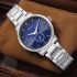 Titan Regalia Opulent Quartz Analog Blue Dial Silver Stainless Steel Strap Watch for Men-1828SM02/NT1828SM02
