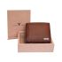 URBAN FOREST Oliver Redwood Leather Wallet for Men - Packed in Premium Wooden Box for Festive Gifting