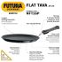 Hawkins Futura 26 cm Flat Tava, Non Stick Tawa with Plastic Handle, Tawa with Rim, Pancake Pan, Flat Pan, Black (NFT26P)