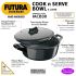 Hawkins Futura 3 Litre Cook n Serve Bowl, Hard Anodised Saucepan with Hard Anodised Lid, Induction Pan, Sauce Pan for Cooking and Serving, Black (IACB30) (Aluminium)