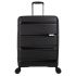 URBAN FOREST Phoenix Black Polypropylene Hard-Sided 55cm Carry-on Trolley Luggage Case