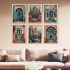 kotart Polystyrene-Painting For Wall Hanging|Traditional Indian Art Pichwai Wall Décor Paintings|Traditional Wall Poster With Frames Set Of 6 (13X17 Inch, D)