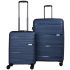 URBAN FOREST Phoenix Metalic Blue Polypropylene Hard-Sided 67cm and 78cm Check-in Trolley Luggage Set