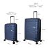 URBAN FOREST Phoenix Metalic Blue Polypropylene Hard-Sided 67cm and 78cm Check-in Trolley Luggage Set