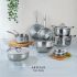 Stahl Artisan Triply Stainless Steel Sauce Pot/Casserole with lid, Induction Pot, Briyani Pot/Handi, 5.1 L, 24 cm
