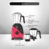 Preethi Peppy MG 245 Mixer Grinder 750 Watt Mixie, 3 jars Black/Red 
