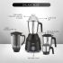 Preethi Galaxy Plus MG 250 Mixer Grinder 4 Jars 750 Watt Mixier Black