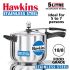 HAWKINS Stainless Steel Pressure Cooker, 5 litres, Silver & Stainless Steel Wide Pressure Cooker, 3 litres, Silver Combo