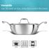Hawkins Pro 2.5 Litre Deep-Fry Pan, Triply Stainless Steel Kadhai with Stainless Steel Handles and Stainless Steel Lid, Silver (PSK25S)