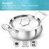 Hawkins 3L Pro Triply Stainless Steel Handi with Steel Handles and Steel Lid, Silver (PSH30S)