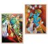 kotart Premium Radha Krishna Art Painting with Frame for Home Decoration - Traditional Painting for Living Room Bedroom Office Room Wall Decor - Pack of 2 (Large, Modern Art Painting, Design05)