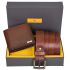 URBAN FOREST Brian Redwood Leather Wallet & Redwood Casual Textured Belt Combo Gift Set for Men