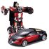 Cable World Plastic Battery Operated Converting Car to Robot, Robot to Car Automatically,Robot Toy, with Light and Sound for Kids Indoor and Outdoor 3 Year, Pack of 1,(Blue)