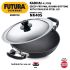 Hawkins Futura Non-Stick Round Bottom Deep-Fry Kadai with Steel Lid, 30Cm Q19 Futura Non-Stick Deep-Fry Pan (Kadhai) with Stainless Steel Lid, 22Cm