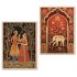 Kotart Madhubani Art Framed Painting For Home, Living Room, Hall | Traditional Rajasthani Pichwai Art Paitnings With Frame For Home Decor (Set Of 2) (Style10) - Paper