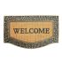 Onlymat Natural Coir, Rubber Black and Golden Welcome Printed Doormat with Beautiful Floral Design Border Long-Lasting, Heavy Duty, Large & Thick Entryway Rug for Indoor & Covered Door Entrances