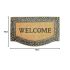 Onlymat Natural Coir, Rubber Black and Golden Welcome Printed Doormat with Beautiful Floral Design Border Long-Lasting, Heavy Duty, Large & Thick Entryway Rug for Indoor & Covered Door Entrances