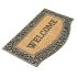 Onlymat Natural Coir, Rubber Black and Golden Welcome Printed Doormat with Beautiful Floral Design Border Long-Lasting, Heavy Duty, Large & Thick Entryway Rug for Indoor & Covered Door Entrances
