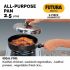 Hawkins Futura 3 Pieces Cookware Set 3 - Non Stick Flat Tava, All-Purpose Pan, Stir Fry Kadhai and Two Stainless Steel Lids, Black (NSET3)