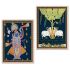 kotart Madhubani Art Framed Painting for Home, Living Room, Hall | Shrinath Ji Pichwai Art Traditional Paitnings with Frame for Home Decor (Set of 2) (Style04)