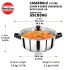 Hawkins 5 Litre Cook n Serve Casserole, Stainless Steel Saucepan with Glass Lid, Induction Pan, Sauce Pan for Cooking and Serving, Black (SSCB50G)